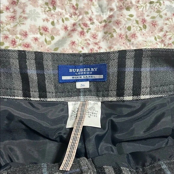 Burberry Blue Label Black, Blue and Gray Plaid Shorts - Picture 2 of 8